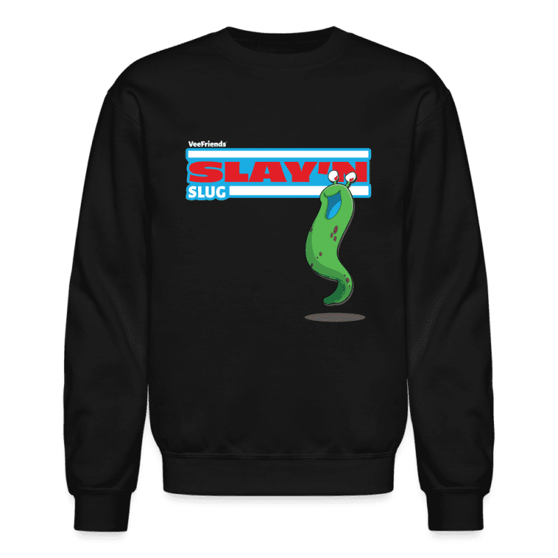 Slay’n Slug Character Comfort Adult Crewneck Sweatshirt - black