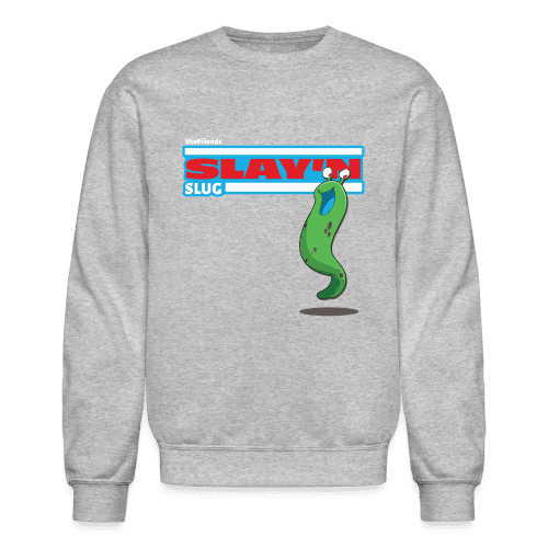 Slay’n Slug Character Comfort Adult Crewneck Sweatshirt - heather gray