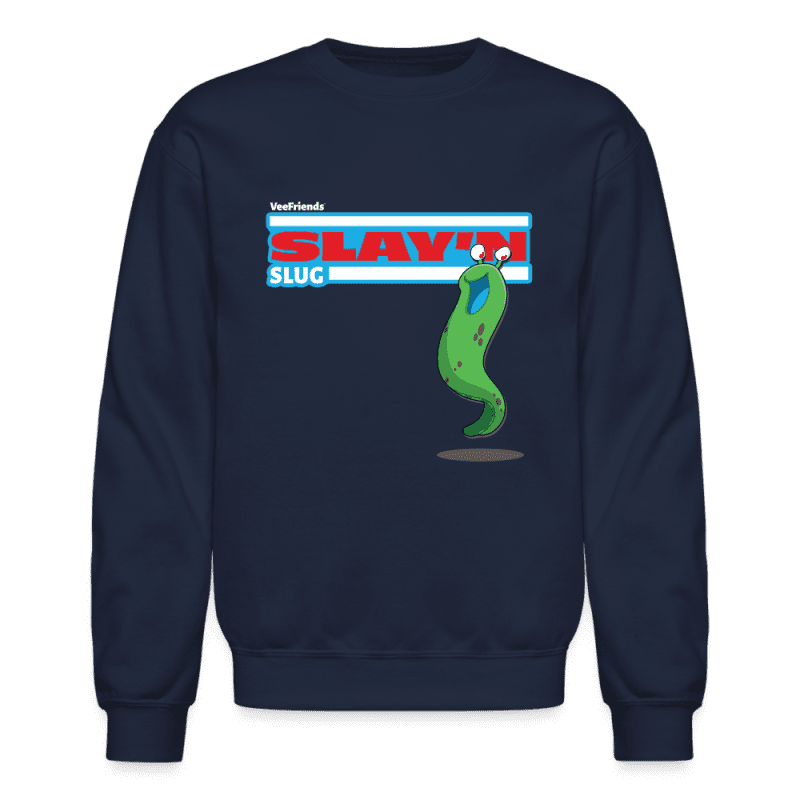 Slay’n Slug Character Comfort Adult Crewneck Sweatshirt - navy