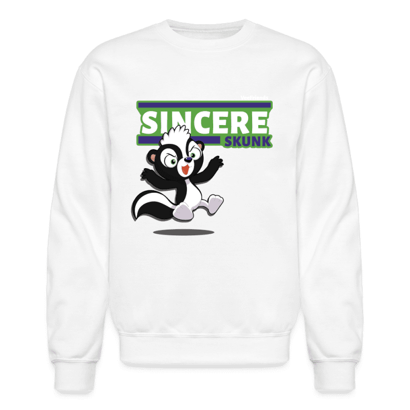 Sincere Skunk Character Comfort Adult Crewneck Sweatshirt - white