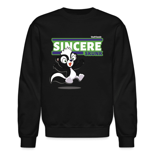 Sincere Skunk Character Comfort Adult Crewneck Sweatshirt - black