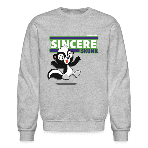 Sincere Skunk Character Comfort Adult Crewneck Sweatshirt - heather gray