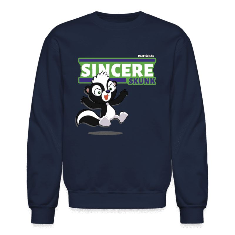 Sincere Skunk Character Comfort Adult Crewneck Sweatshirt - navy