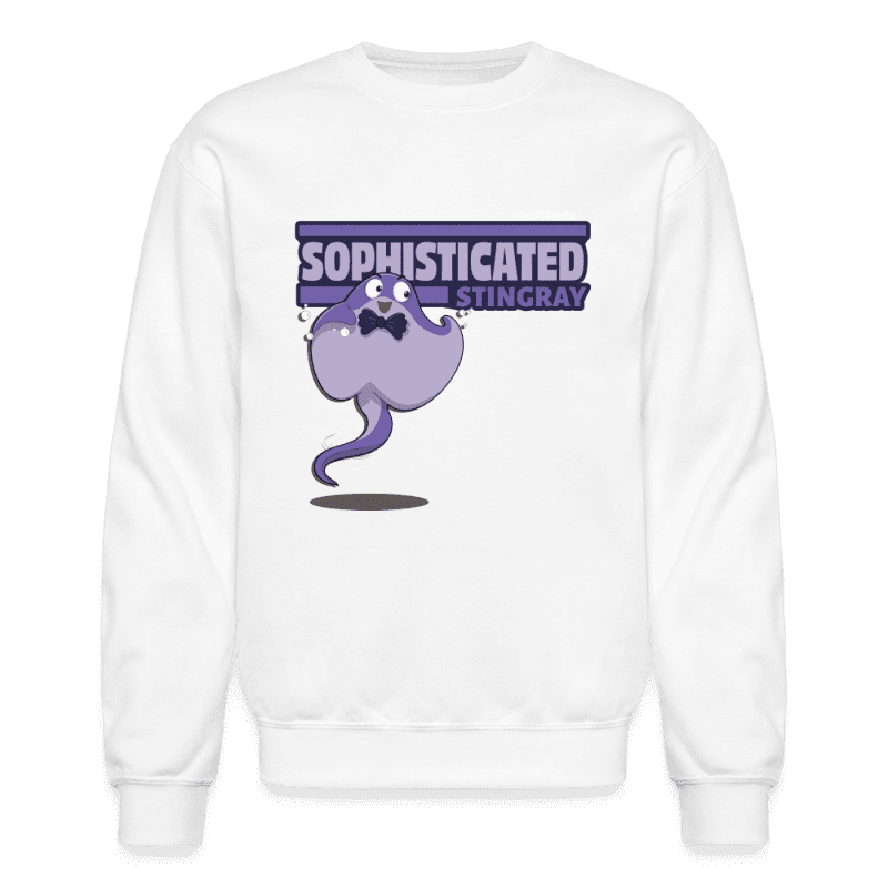 Sophisticated Stingray Character Comfort Adult Crewneck Sweatshirt - white