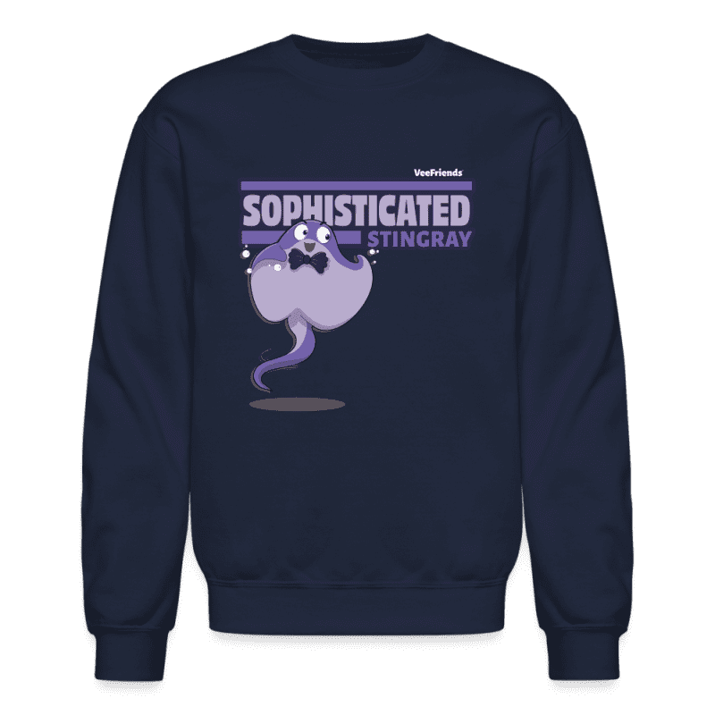 Sophisticated Stingray Character Comfort Adult Crewneck Sweatshirt - navy