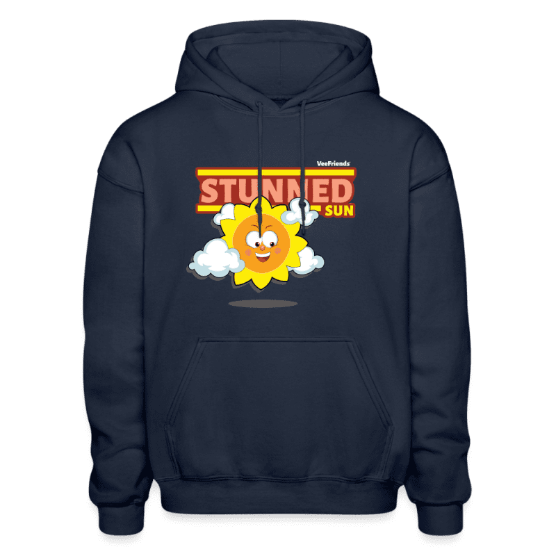 Stunned Sun Character Comfort Adult Hoodie - navy