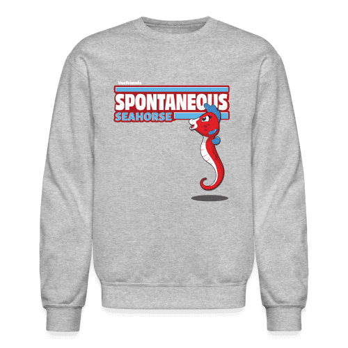 Spontaneous Seahorse Character Comfort Adult Crewneck Sweatshirt - heather gray