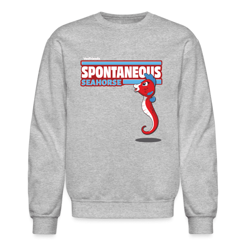 Spontaneous Seahorse Character Comfort Adult Crewneck Sweatshirt - heather gray