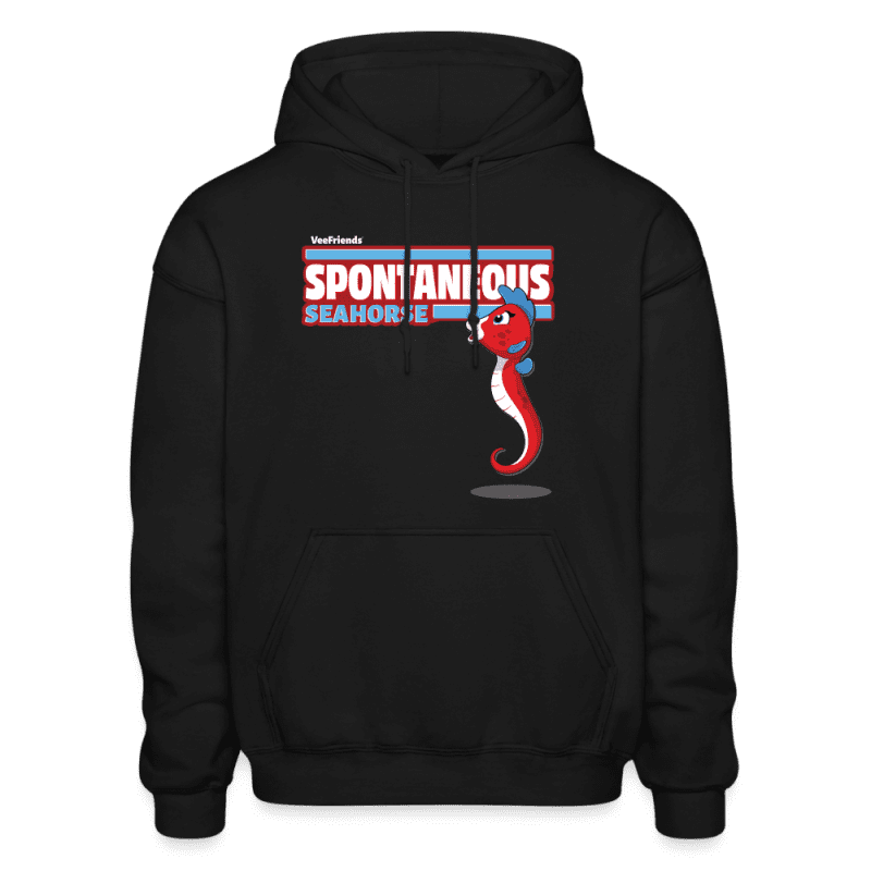 Spontaneous Seahorse Character Comfort Adult Hoodie - black