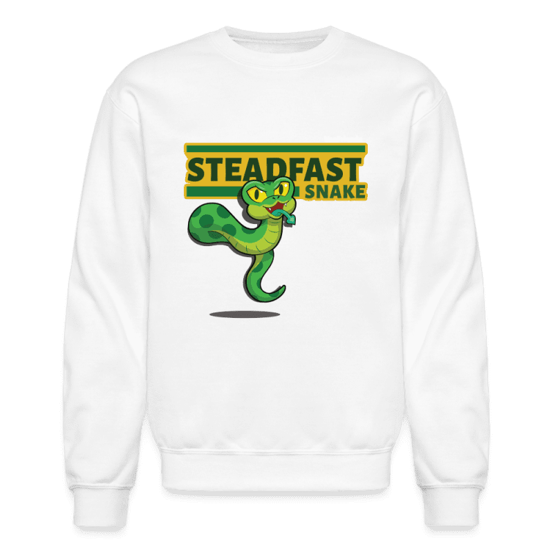 Steadfast Snake Character Comfort Adult Crewneck Sweatshirt - white