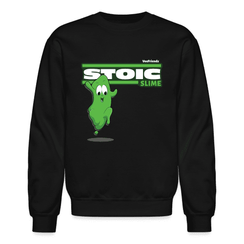 Stoic Slime Character Comfort Adult Crewneck Sweatshirt - black