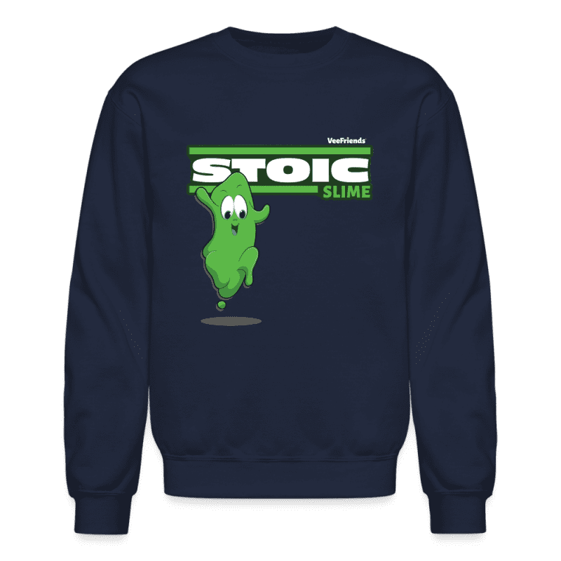 Stoic Slime Character Comfort Adult Crewneck Sweatshirt - navy