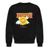 Stunned Sun Character Comfort Adult Crewneck Sweatshirt - black