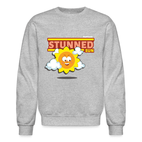 Stunned Sun Character Comfort Adult Crewneck Sweatshirt - heather gray