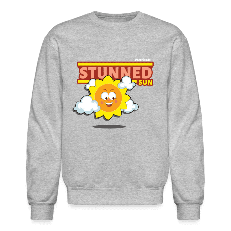 Stunned Sun Character Comfort Adult Crewneck Sweatshirt - heather gray