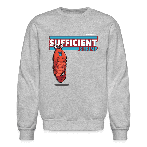 Sufficient Shrimp Character Comfort Adult Crewneck Sweatshirt - heather gray