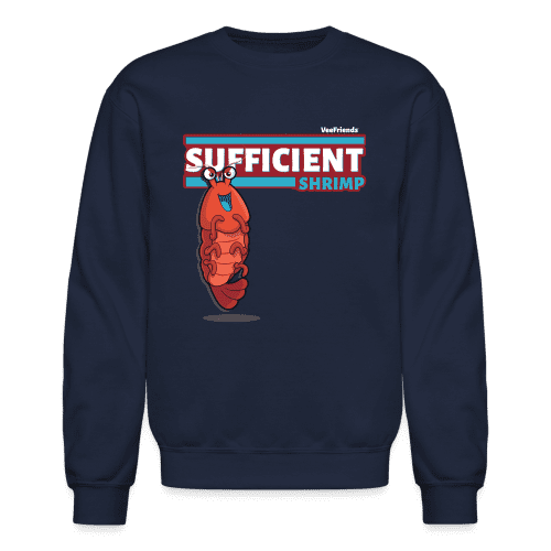 Sufficient Shrimp Character Comfort Adult Crewneck Sweatshirt - navy