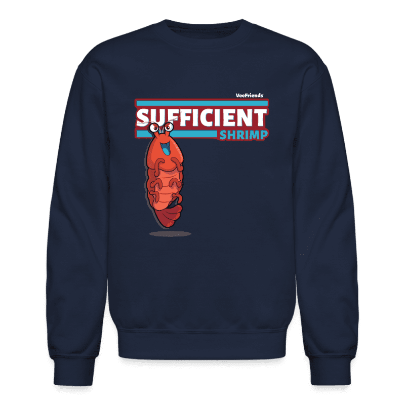 Sufficient Shrimp Character Comfort Adult Crewneck Sweatshirt - navy