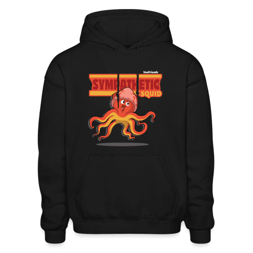 Sympathetic Squid Character Comfort Adult Hoodie - black