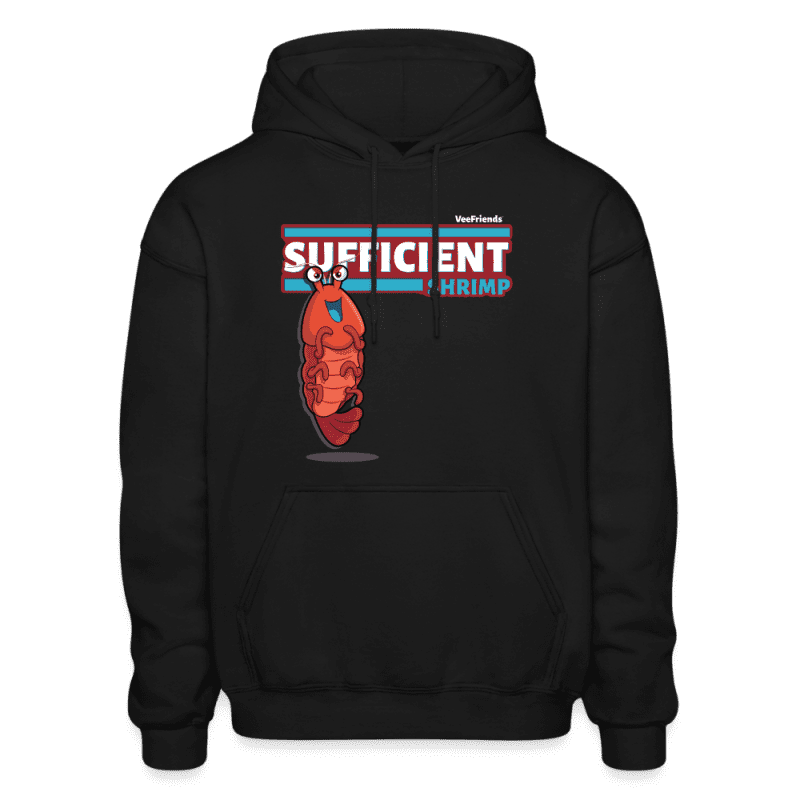 Sufficient Shrimp Character Comfort Adult Hoodie - black