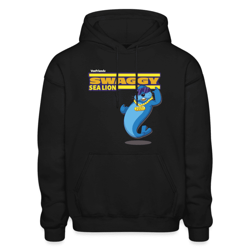 Swaggy Sea Lion Character Comfort Adult Hoodie - black