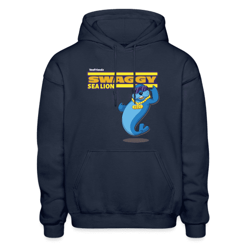 Swaggy Sea Lion Character Comfort Adult Hoodie - navy