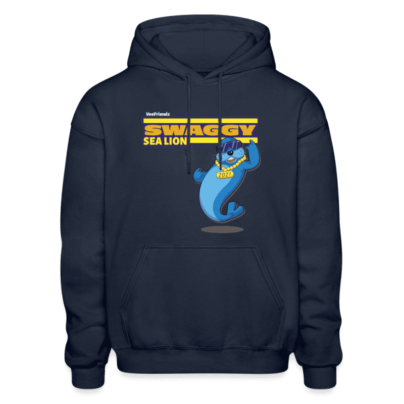 Swaggy Sea Lion Character Comfort Adult Hoodie - navy