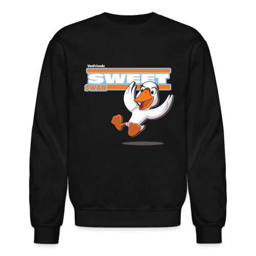 Sweet Swan Character Comfort Adult Crewneck Sweatshirt - black