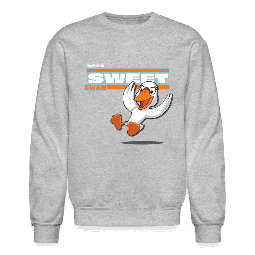 Sweet Swan Character Comfort Adult Crewneck Sweatshirt - heather gray