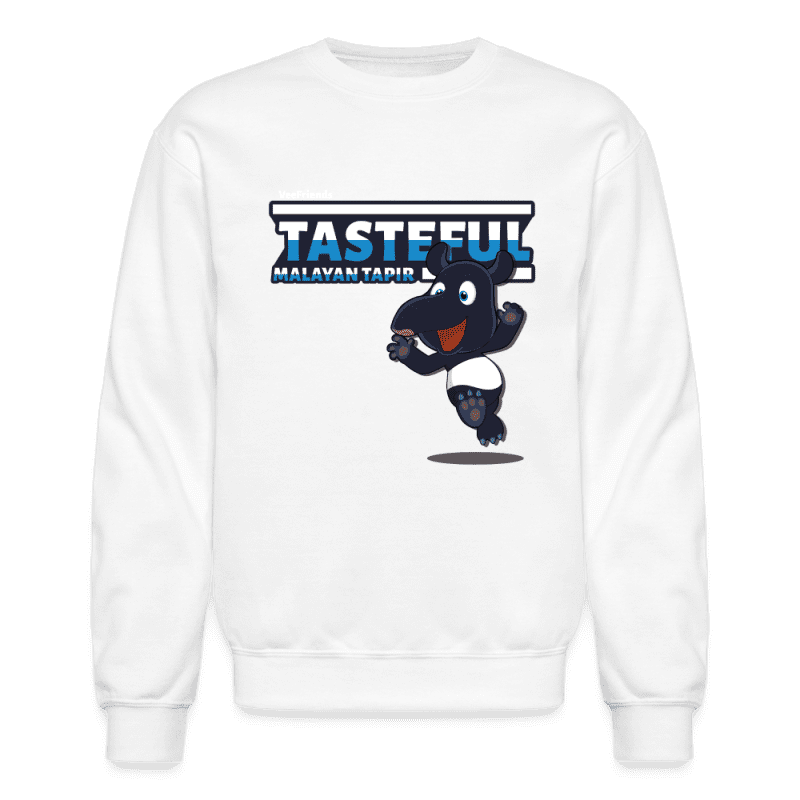 Tasteful Malayan Tapir Character Comfort Adult Crewneck Sweatshirt - white