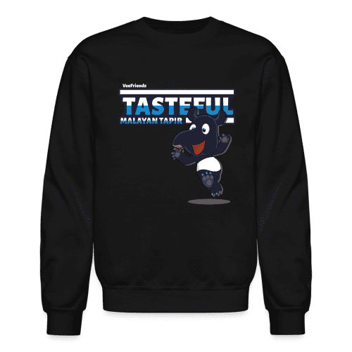 Tasteful Malayan Tapir Character Comfort Adult Crewneck Sweatshirt - black