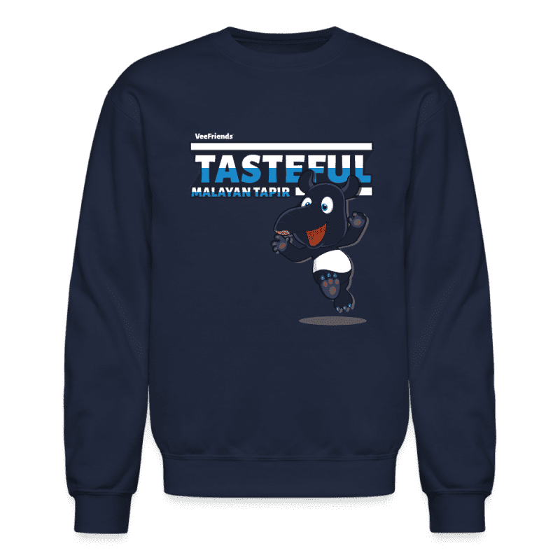 Tasteful Malayan Tapir Character Comfort Adult Crewneck Sweatshirt - navy