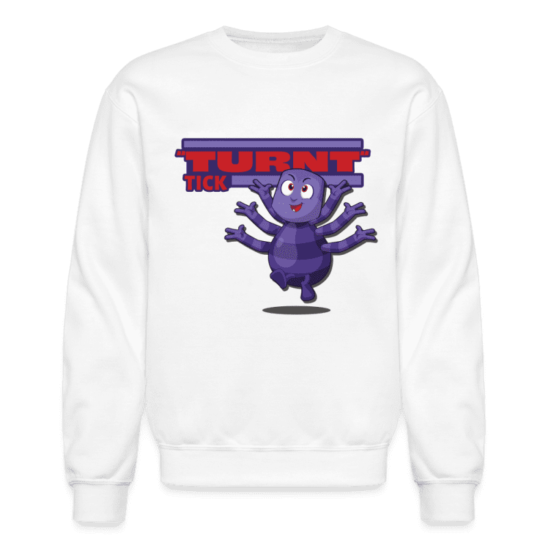 "Turnt" Tick Character Comfort Adult Crewneck Sweatshirt - white