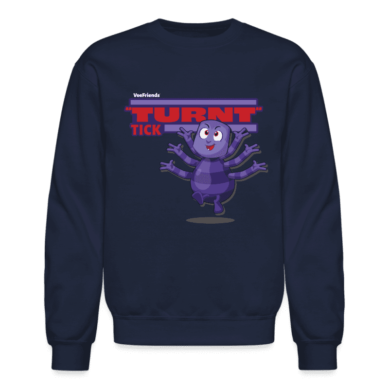 "Turnt" Tick Character Comfort Adult Crewneck Sweatshirt - navy