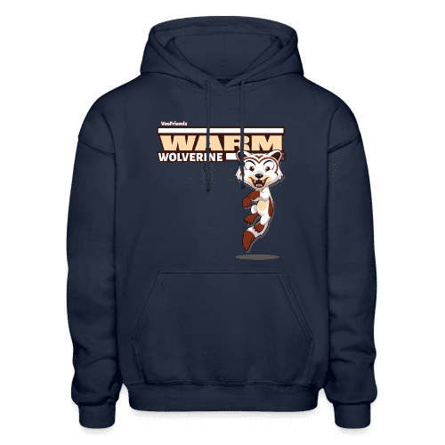 Warm Wolverine Character Comfort Adult Hoodie - navy