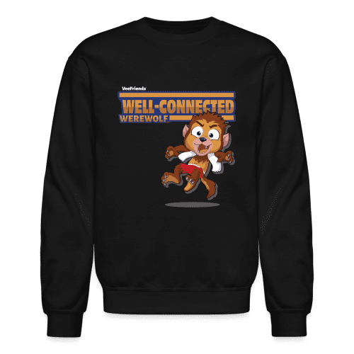 Well-Connected Werewolf Character Comfort Adult Crewneck Sweatshirt - black