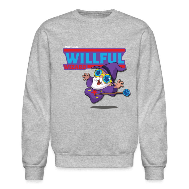 Willful Wizard Character Comfort Adult Crewneck Sweatshirt - heather gray