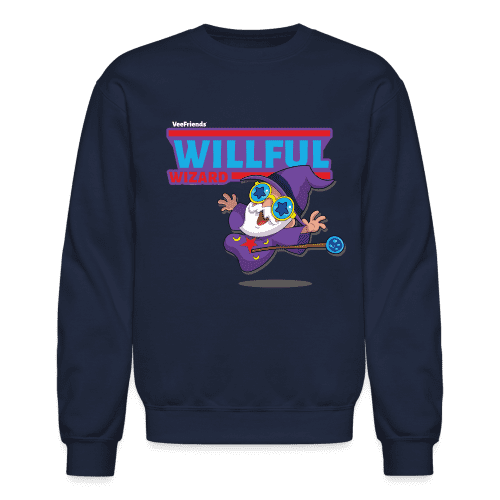 Willful Wizard Character Comfort Adult Crewneck Sweatshirt - navy