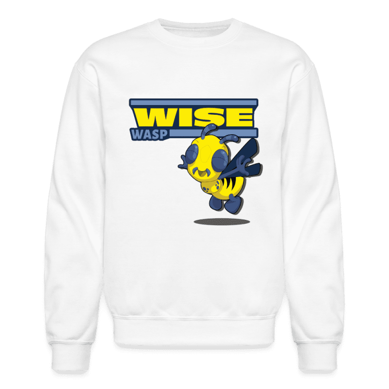 Wise Wasp Character Comfort Adult Crewneck Sweatshirt - white