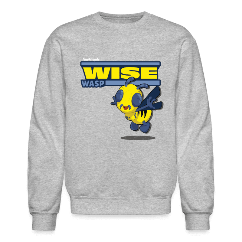 Wise Wasp Character Comfort Adult Crewneck Sweatshirt - heather gray