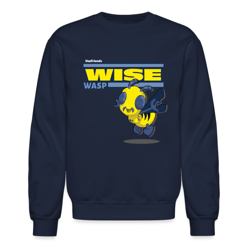 Wise Wasp Character Comfort Adult Crewneck Sweatshirt - navy