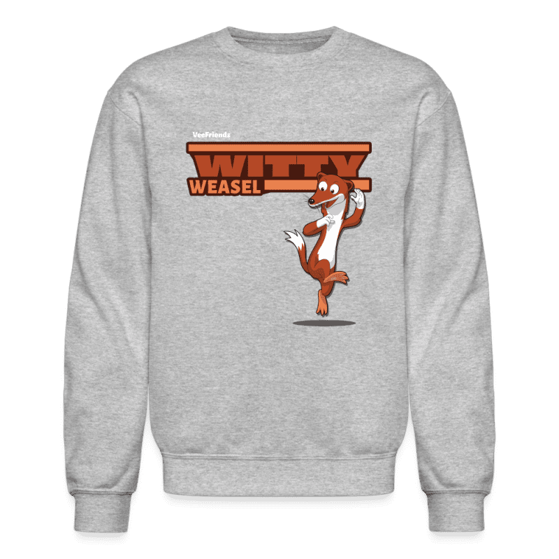 Witty Weasel Character Comfort Adult Crewneck Sweatshirt - heather gray