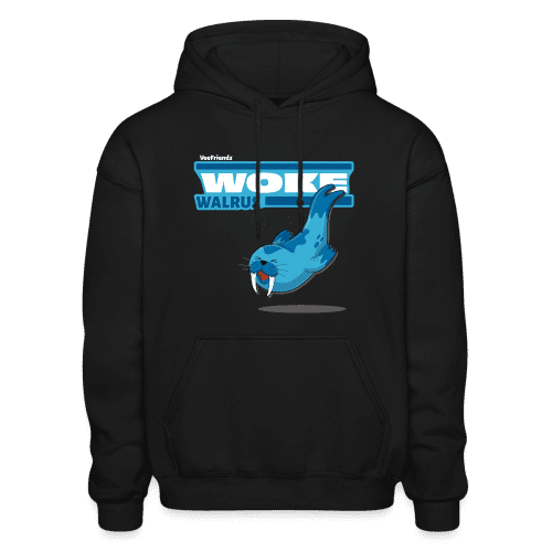 Woke Walrus Character Comfort Adult Hoodie - black