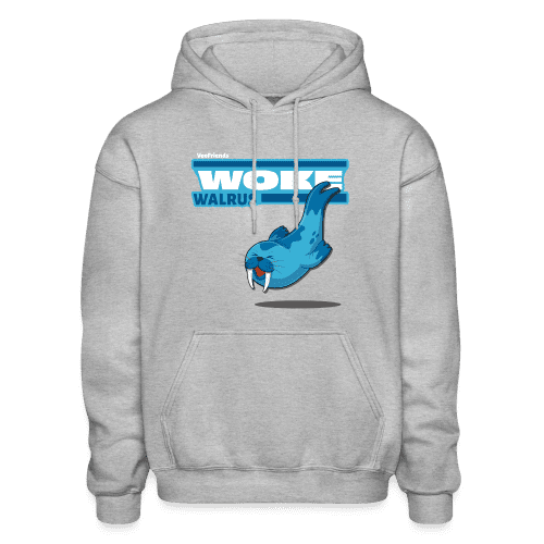 Woke Walrus Character Comfort Adult Hoodie - heather gray