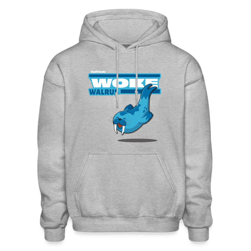 Woke Walrus Character Comfort Adult Hoodie - heather gray