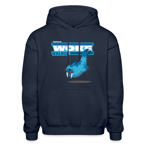 Woke Walrus Character Comfort Adult Hoodie - navy