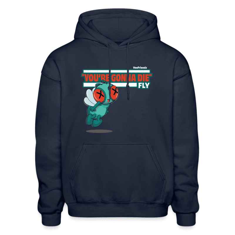 "You’re Gonna Die" Fly Character Comfort Adult Hoodie - navy