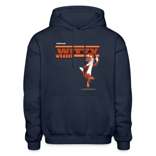 Witty Weasel Character Comfort Adult Hoodie - navy