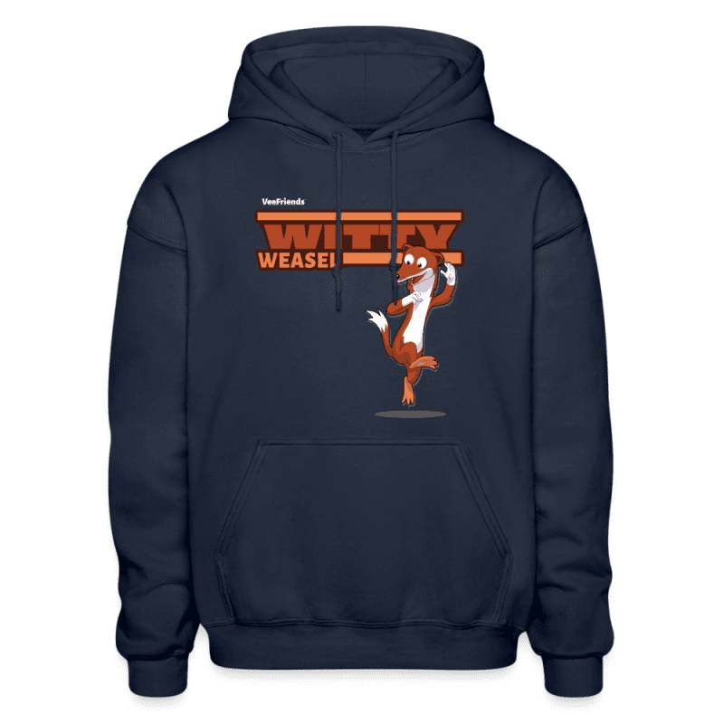 Witty Weasel Character Comfort Adult Hoodie - navy