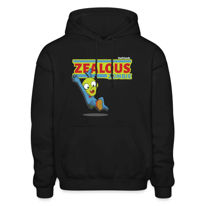 Zealous Zombie Character Comfort Adult Hoodie - black